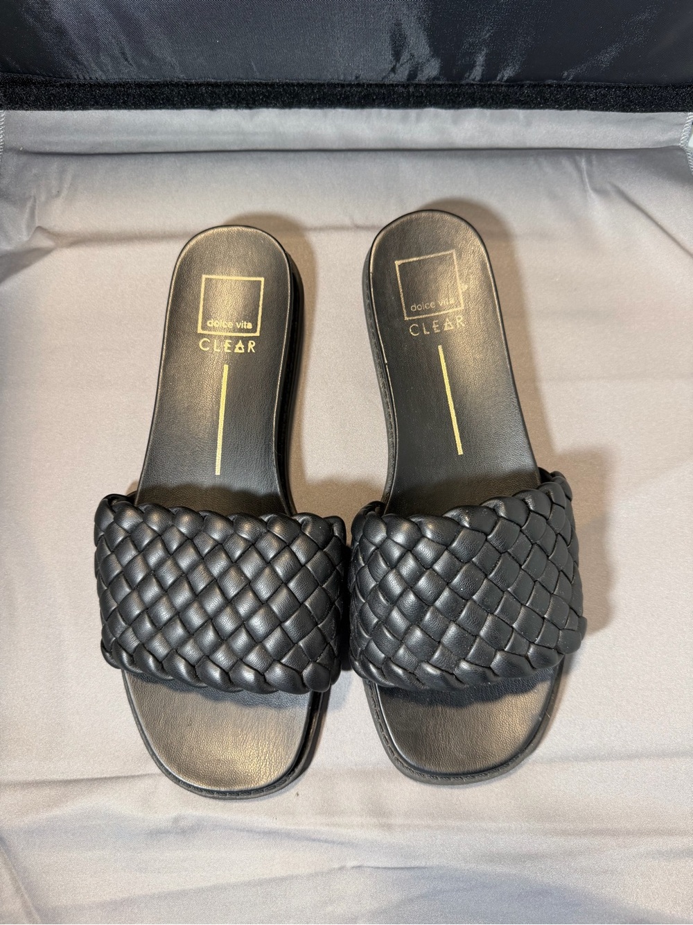 Dolce Vita Black Braided Slide Mules